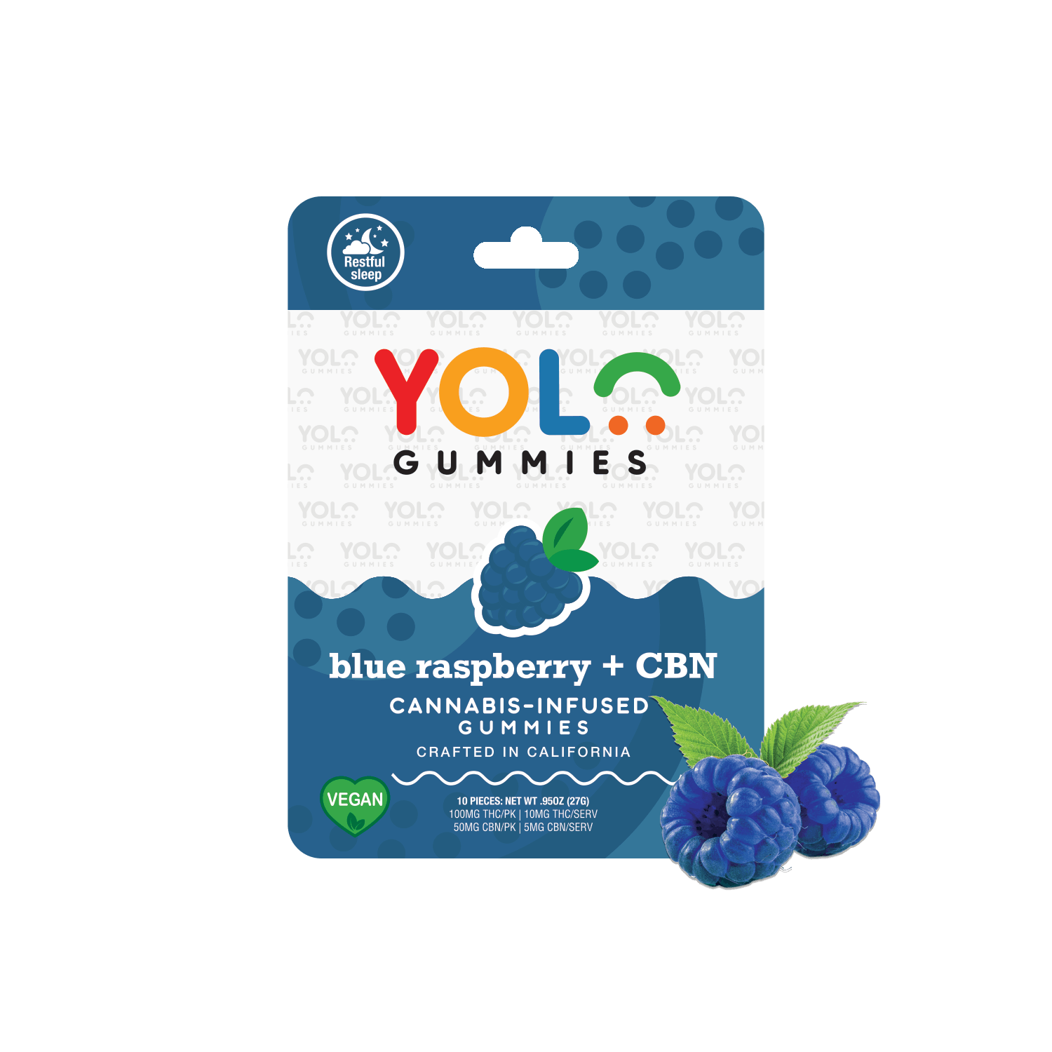 Blue Raspberry 2:1 THC:CBN Sleep Gummies - 10 Pack CBN